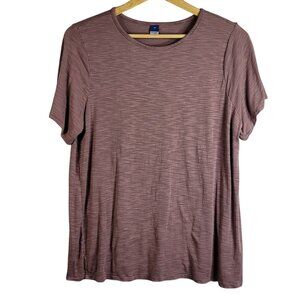 Old Navy Luxe Women Top T Shirt Mauve Purple Pink Large Slub Pullover Heathered